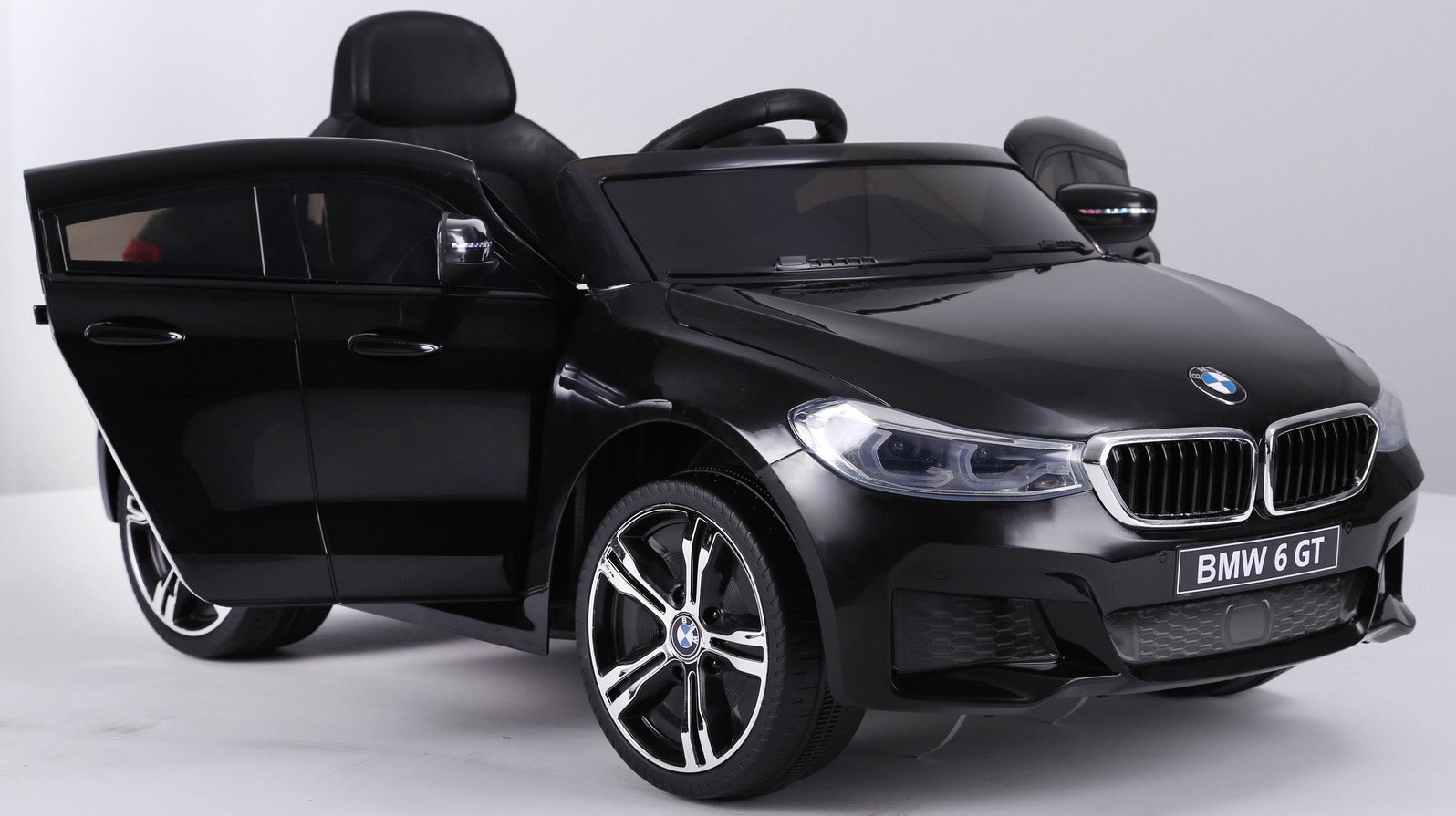 Электромобиль BMW 6 GT (Лицензионная модель) с пультом (Черный глянец) JJ2164